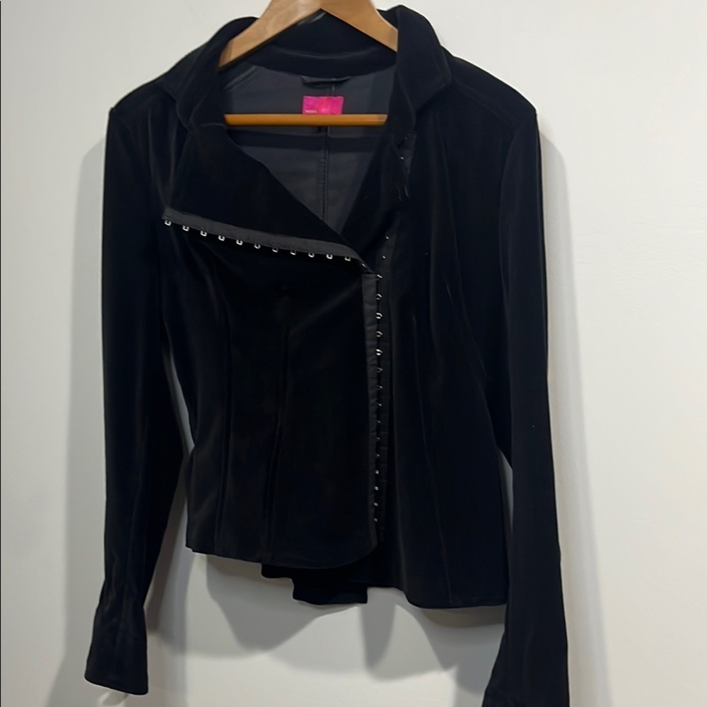 Black Velvet jacket corset hook and eye size 12 Mexx